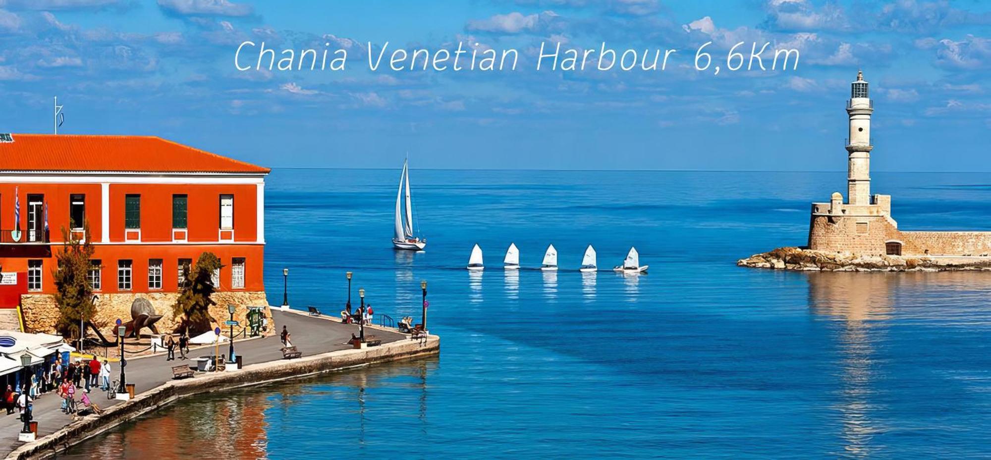 Souda Bay View With Private Pool Near Chania City Exterior photo